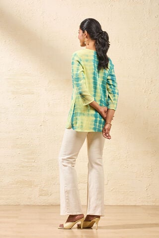 Light Green Pure Cotton Tie and Dye Short Top thumbnail image number null