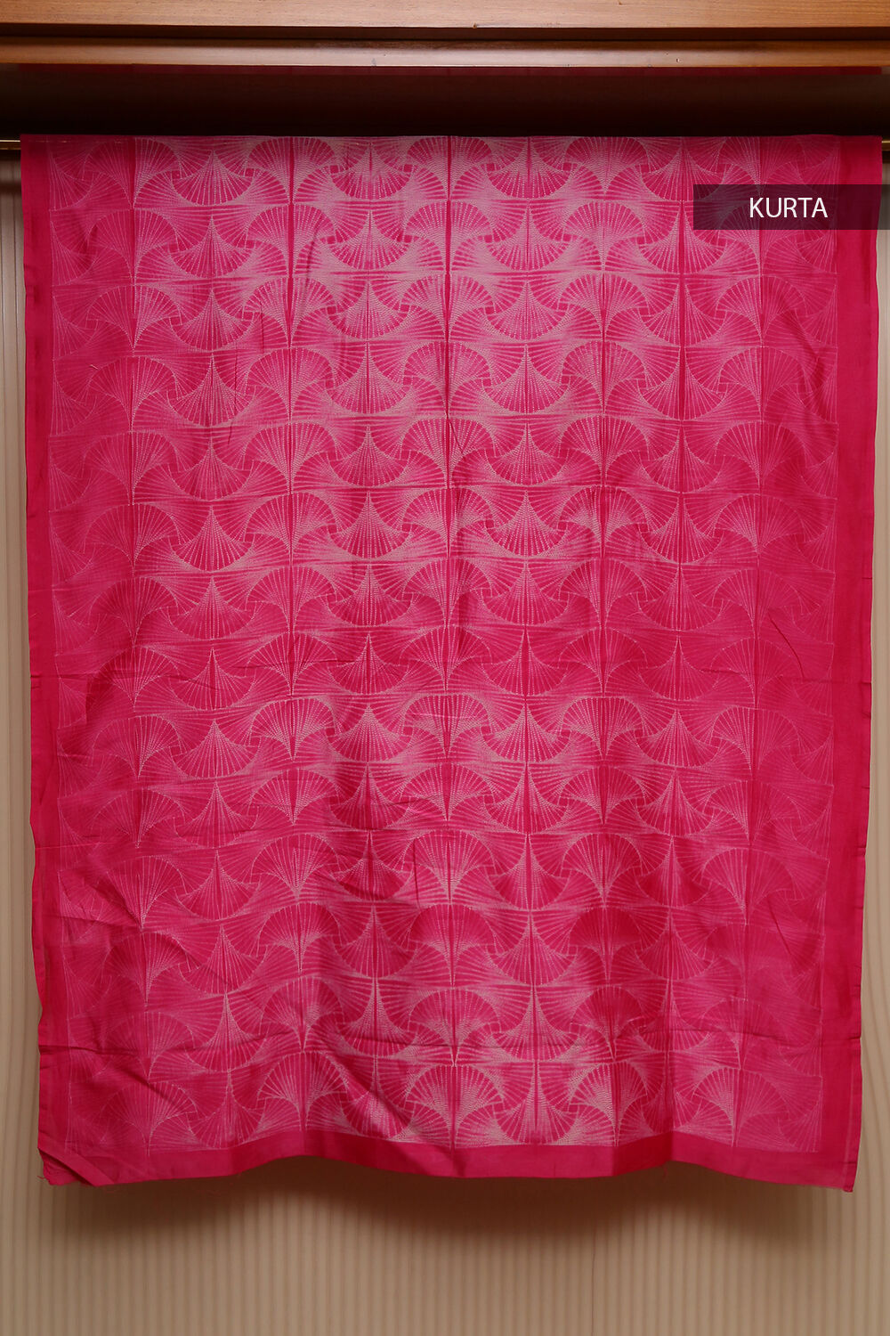 Rose Pink Shibori Pure Silk Cotton Suit Set image number null
