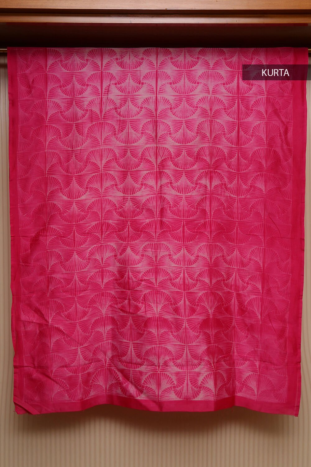 Rose Pink Shibori Pure Silk Cotton Suit Set image number null