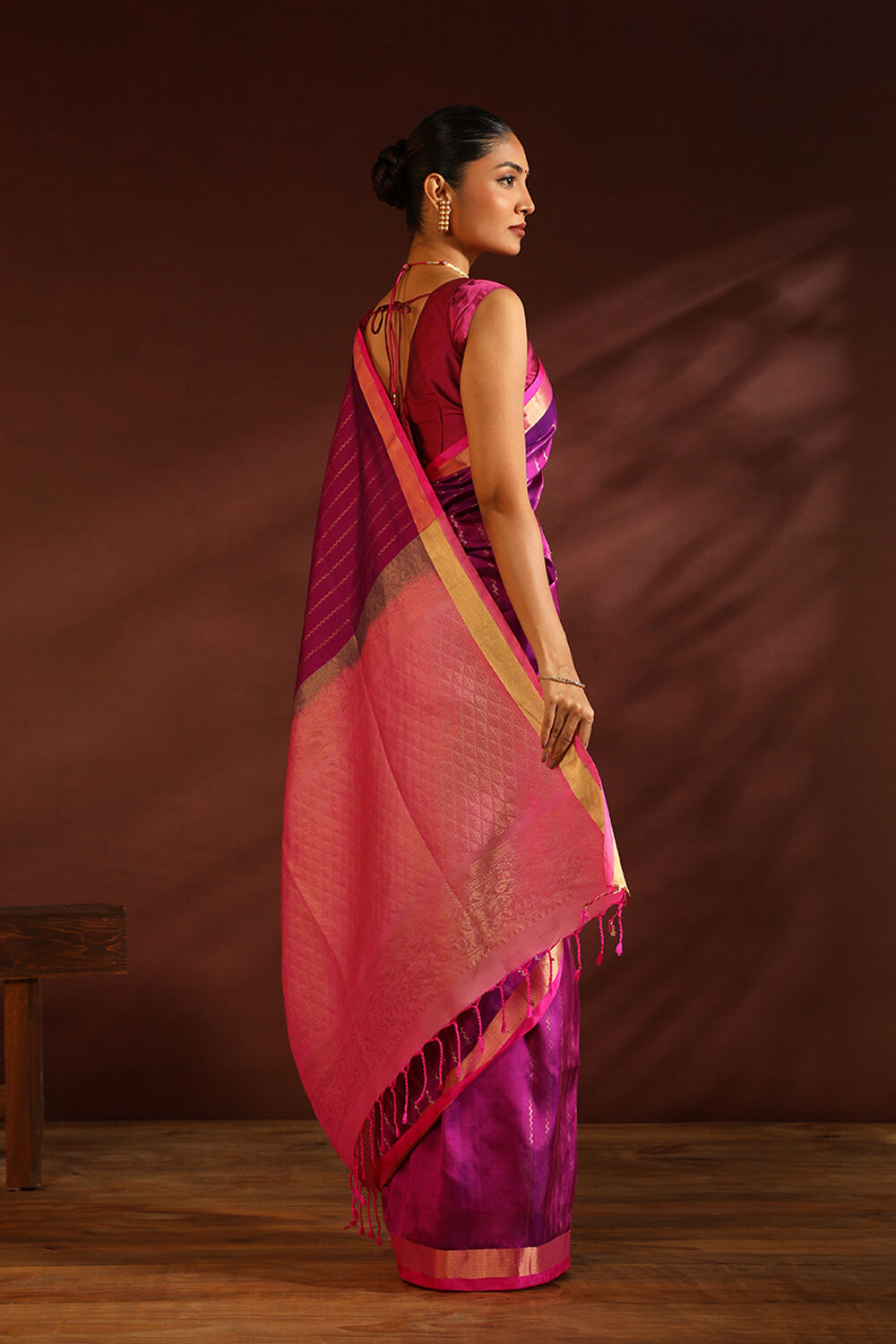 Pink South Pure Silk Woven Saree image number null