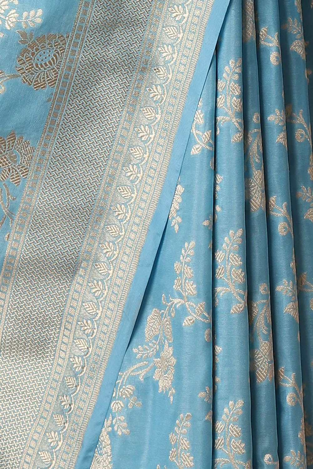 Light Blue Pure Silk Banarasi Saree image number null