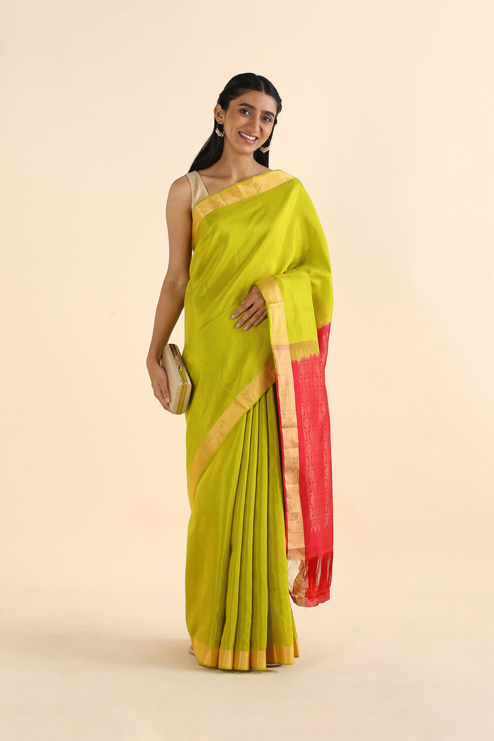 Light Green South Silk Tencel saree image number null