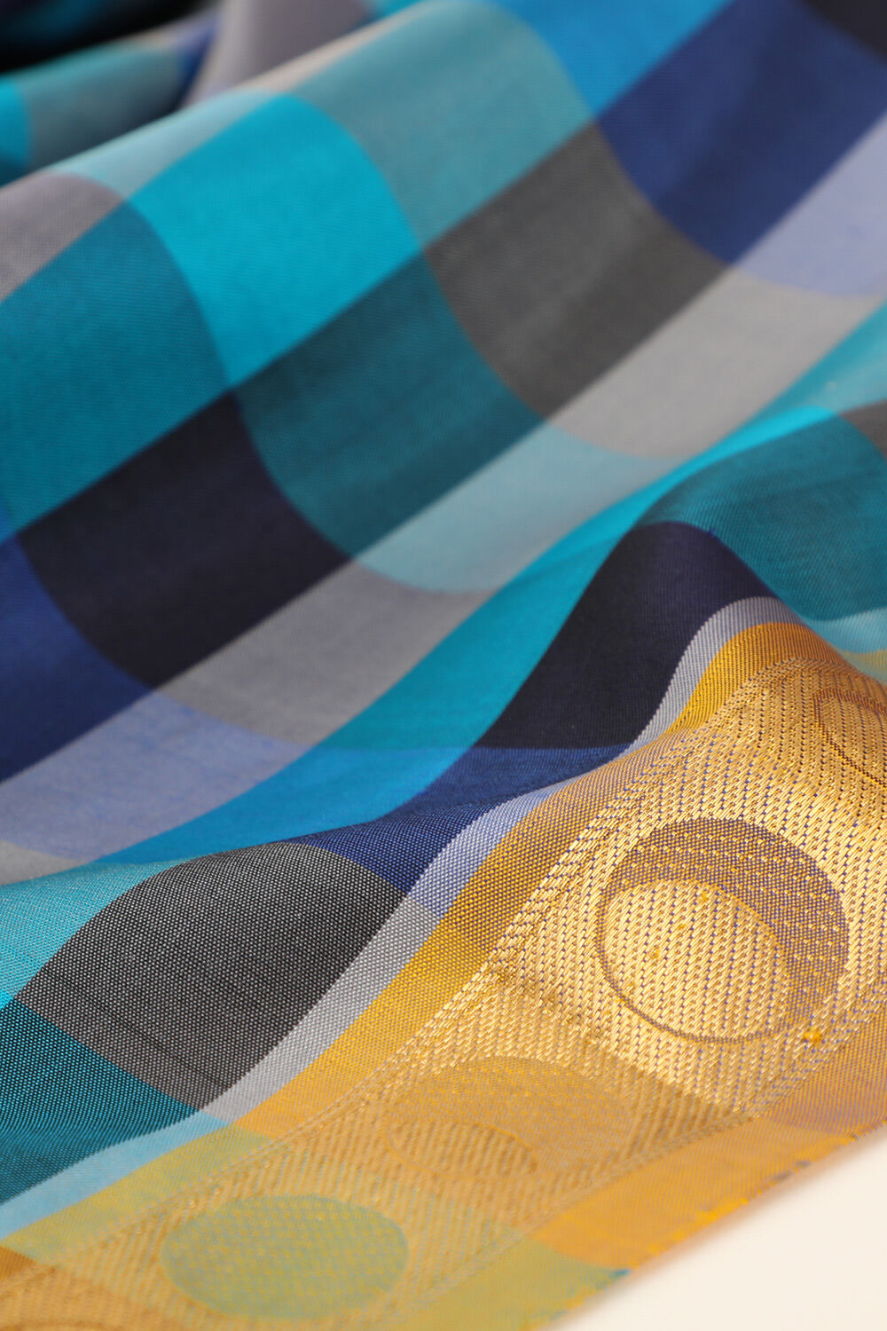 Blue Pure Silk Woven South Saree image number null