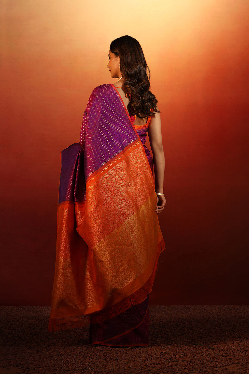 Purple Woven Pure Silk Kanjivaram Saree image number null