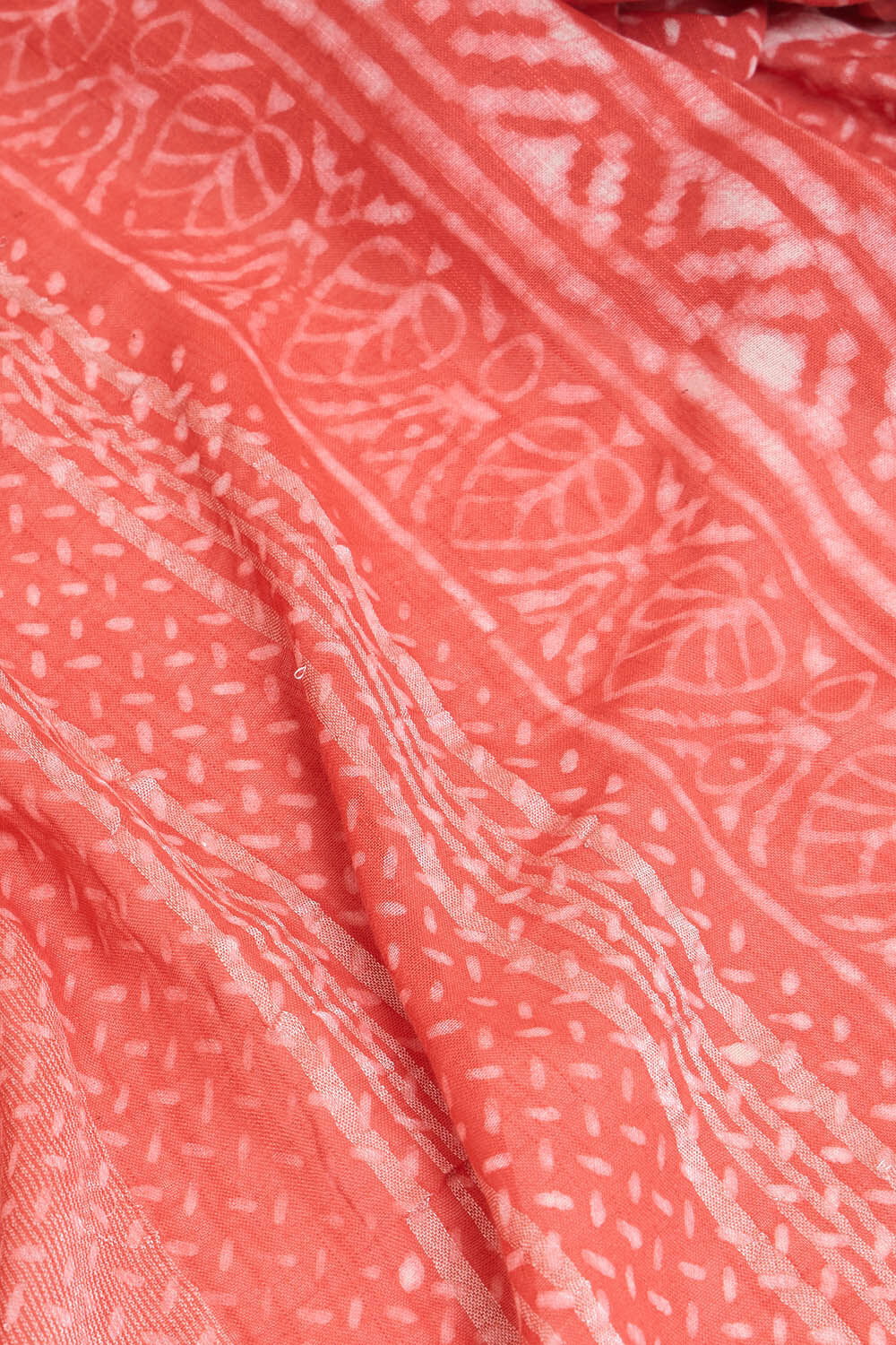Orange Rajasthan Cotton Viscose Dabu Block Printed Saree image number null