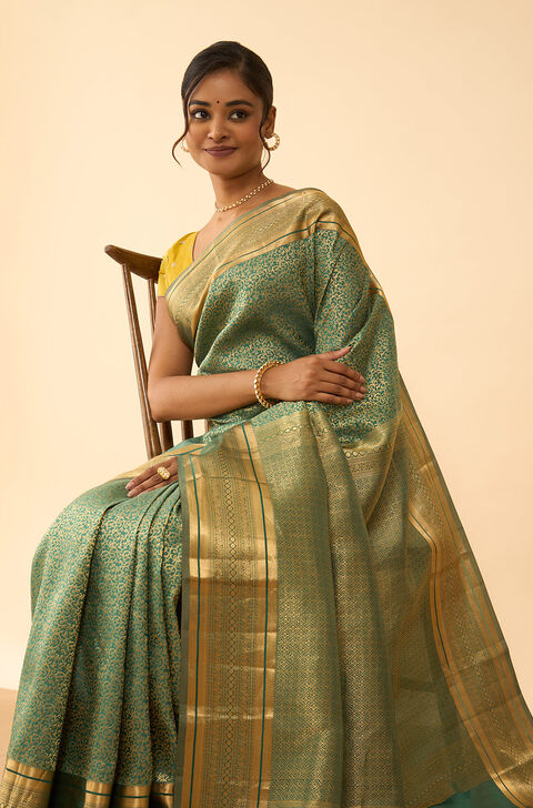 Green Woven Silk Viscose Saree