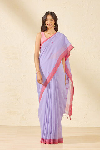 Purple Bengal Pure Cotton Jamdani Saree thumbnail image number null