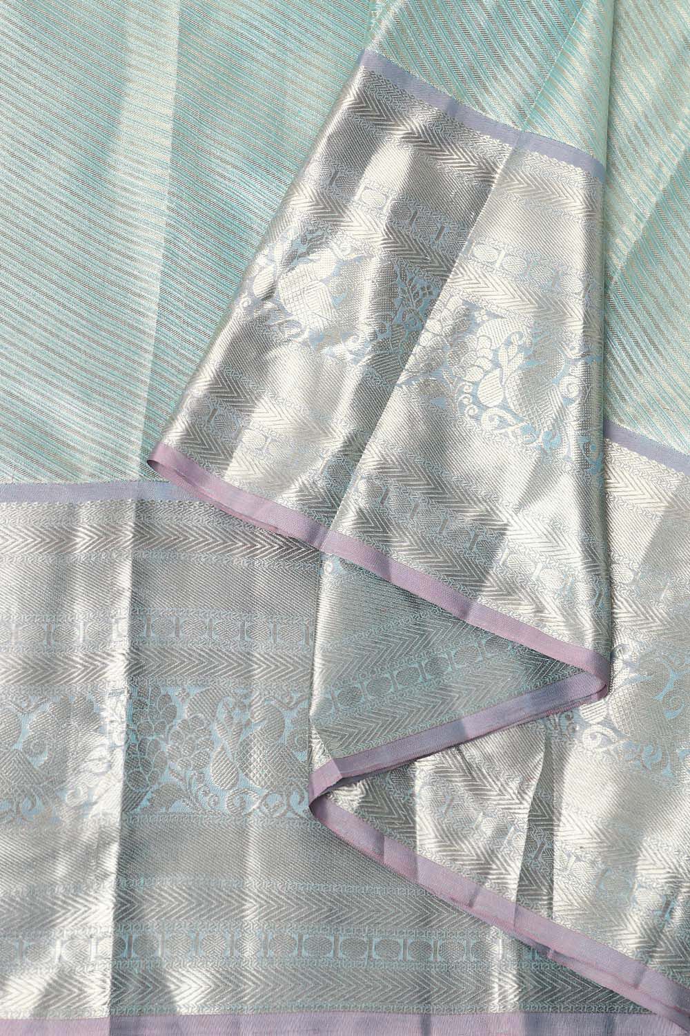 Light Blue Pure Silk Kanjivaram Saree image number null
