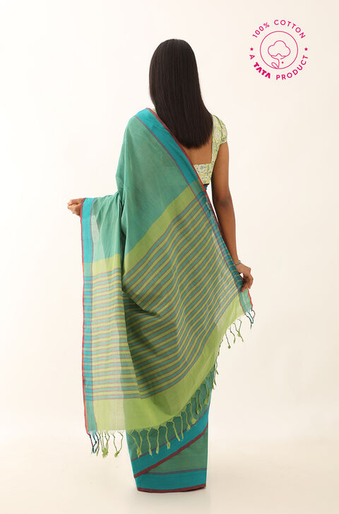 Light Green Pure Cotton Woven Mangalgiri Saree