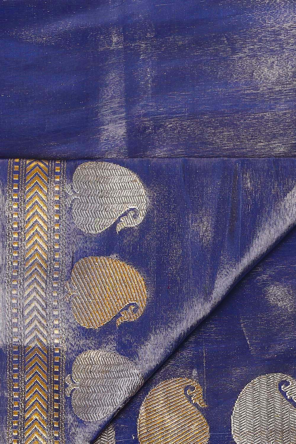 Blue Pure Silk Banarasi Brocade Saree image number null