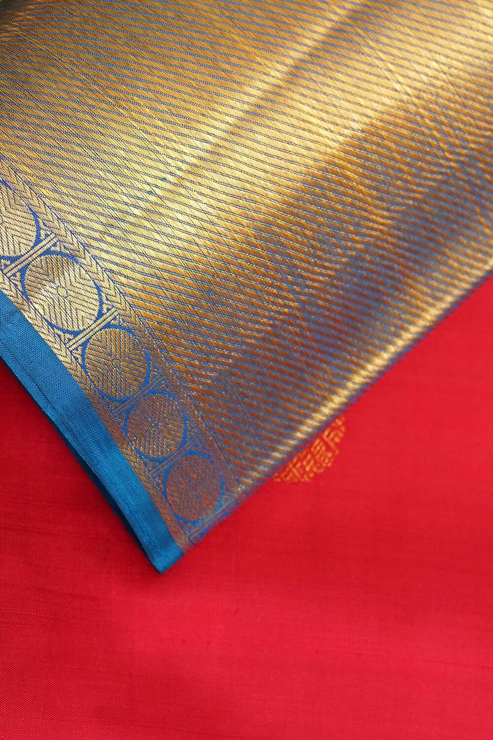 Red Pure Silk Woven Kanjivaram Saree image number null