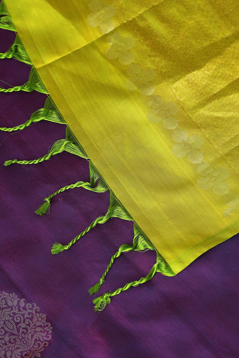 Purple Pure Silk South Saree image number null