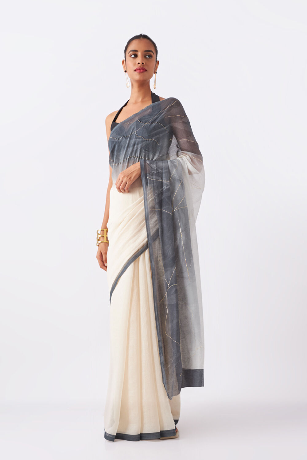 Black Pure Silk Cotton Digital Printed Saree image number null