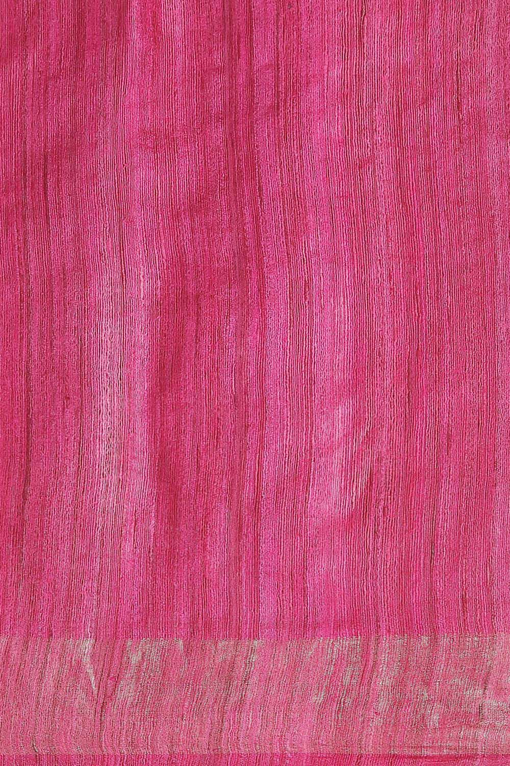Pink Pure Tussar Tie and Dye image number null