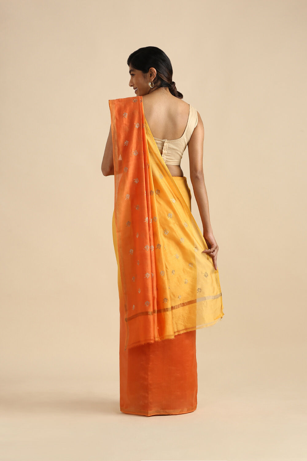 Yellow Pure Silk Cotton Embroidered Saree image number null