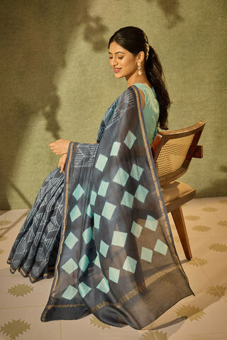 Blue Rajasthan Pure Silk Cotton Tie & Dye Shibori Saree thumbnail image number null