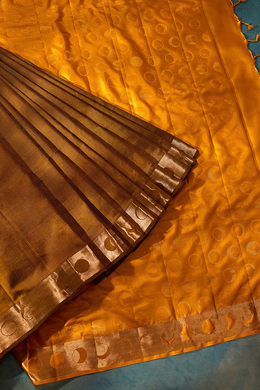Yellow Woven Pure Soft Silk Saree image number null