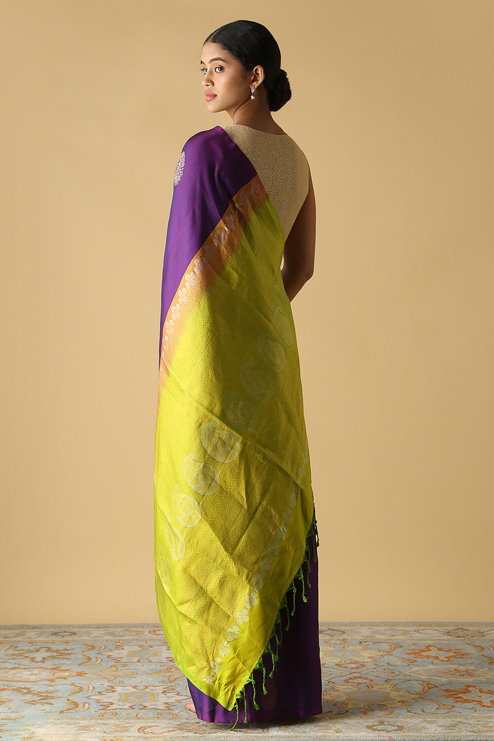 Purple Pure Silk South Saree image number null