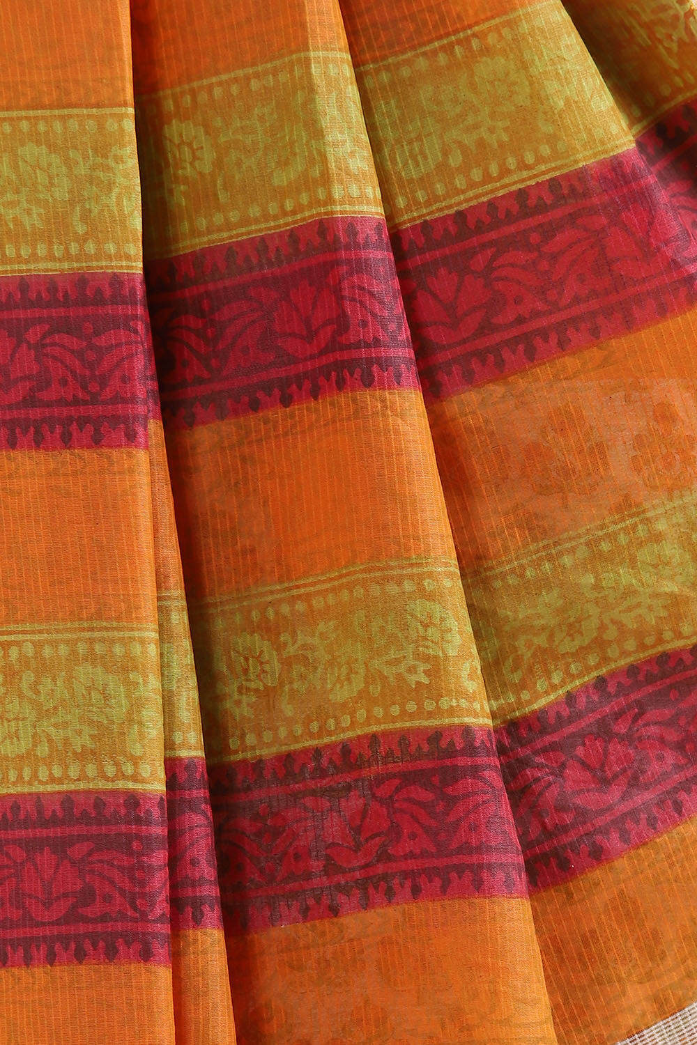 Off White Pure Silk Cotton Sanganeri Printed Saree image number null