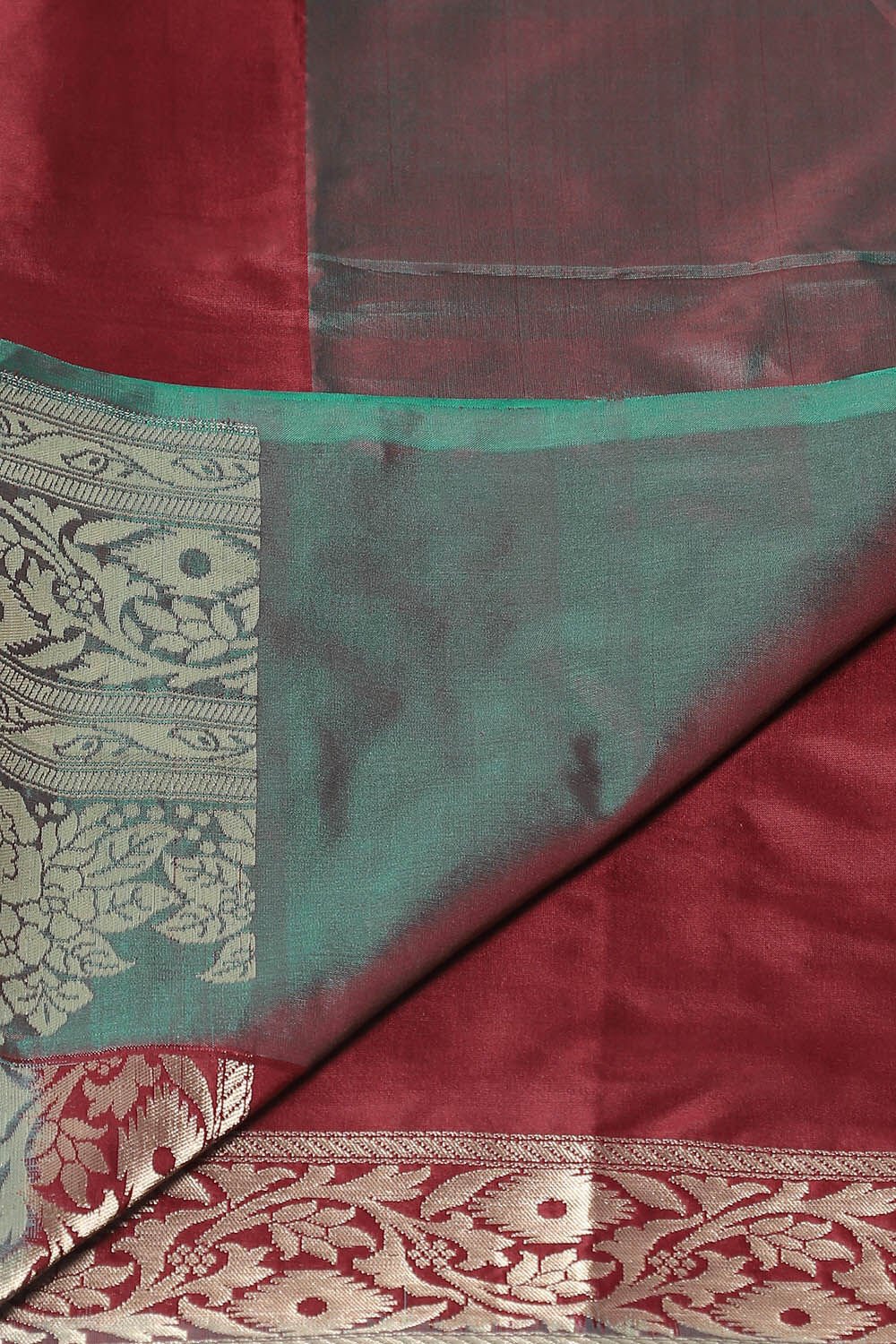 Dark Red Pure Silk Banarasi Saree image number null