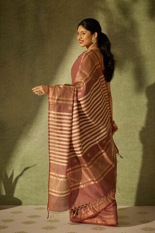 Brown Bhagalpur Woven Silk Viscose Saree thumbnail image number null