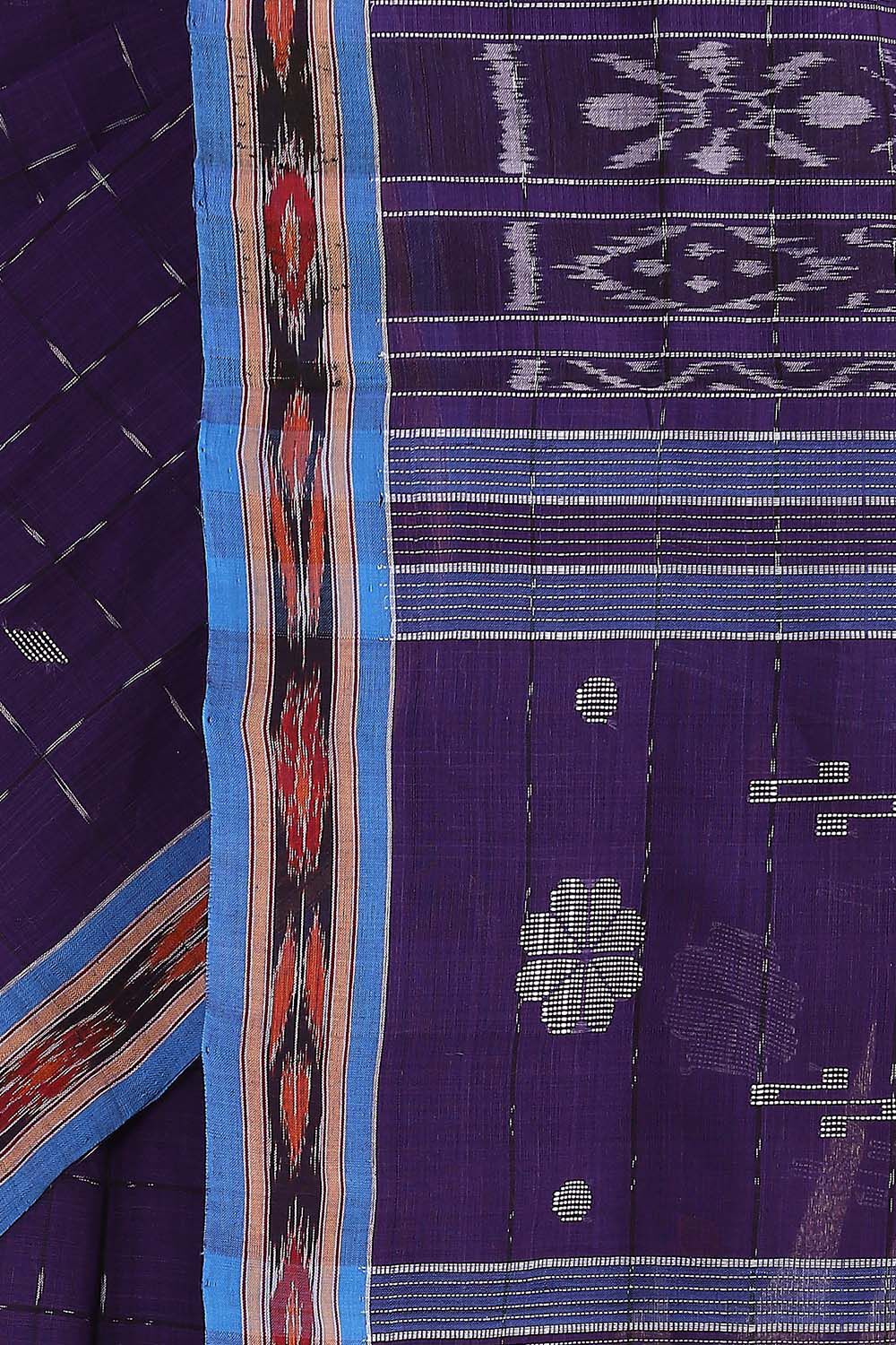 Dark Pure Blue Cotton Odissa Ikat image number null