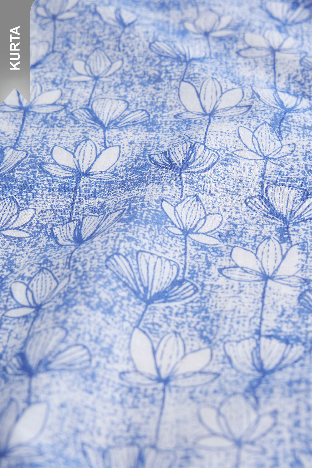 Light Blue Screen Printed Pure Cotton Suit Set image number null