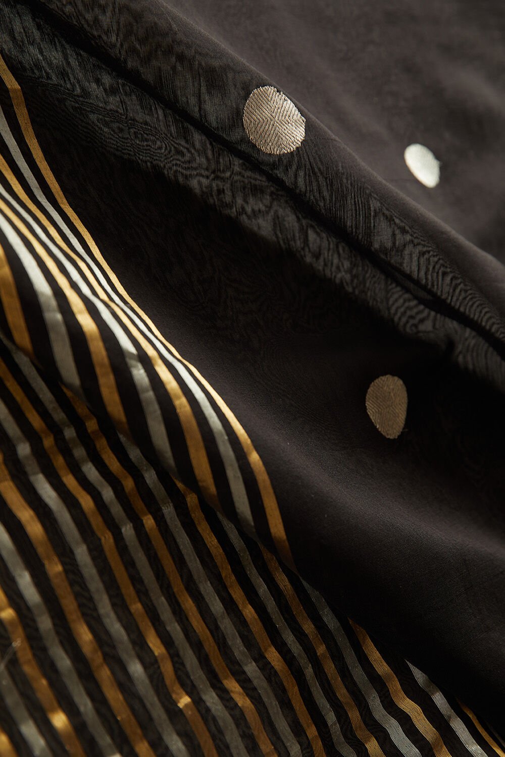 Black Pure Silk Cotton Eknaliya Chanderi Saree image number null