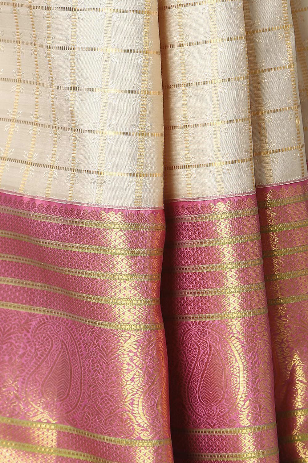 Beige Pure Silk Kanjivaram Saree image number null