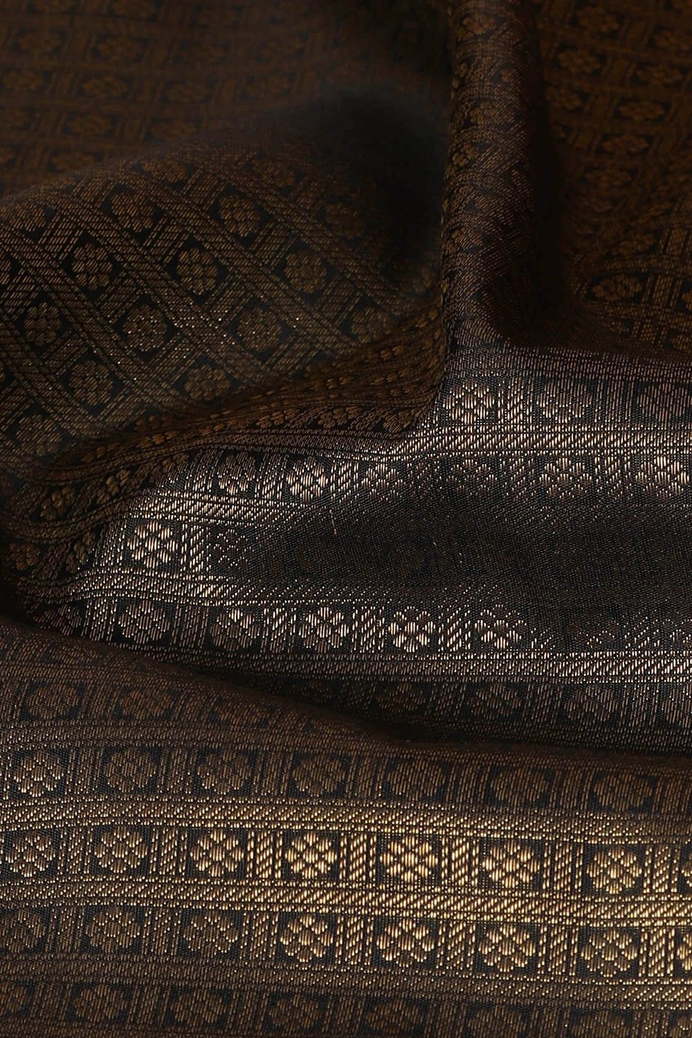 Black Aayiram Butta Pure Silk Kanjivaram Saree image number null