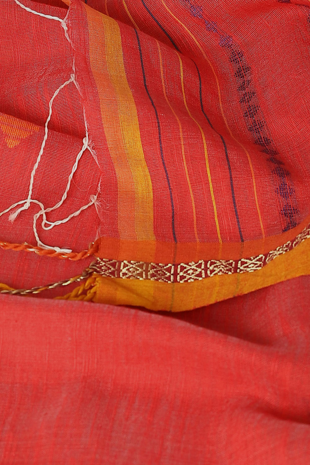 Light Red Pure Silk Cotton Bengal Saree image number null