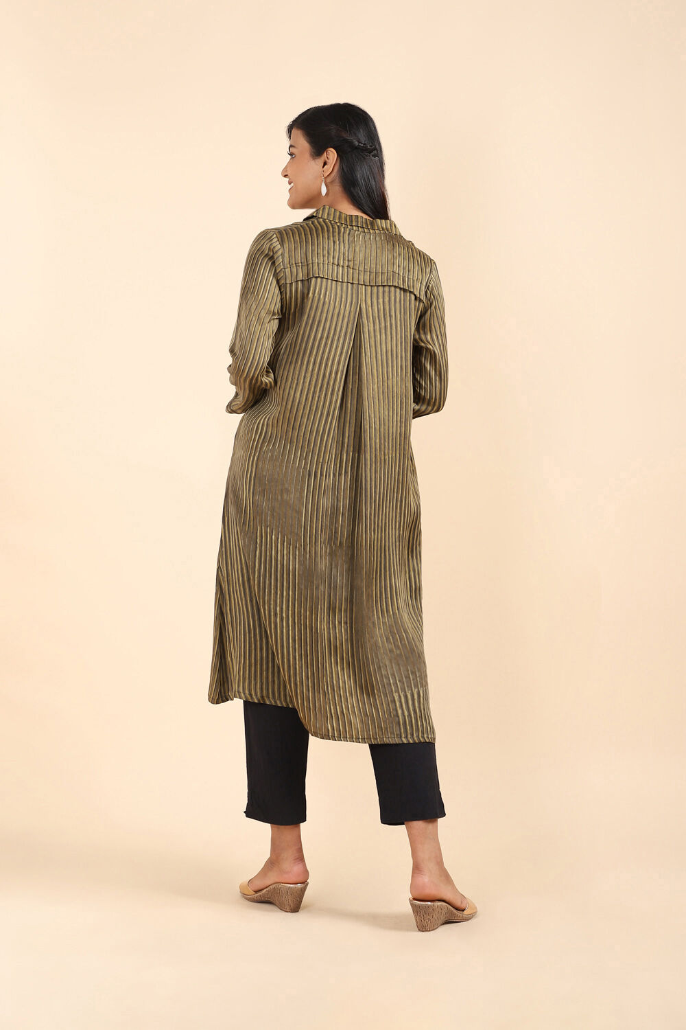 Green Viscose Bagru Block Printed Kurta image number null