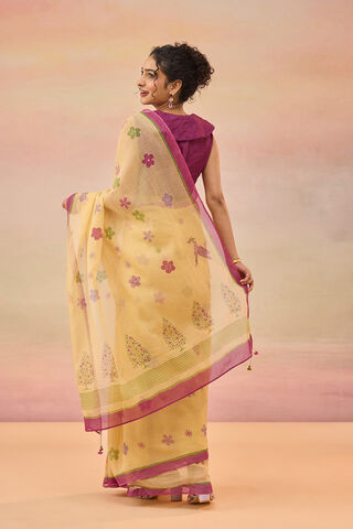 Beige Bengal Pure Kota Hand Painted Saree thumbnail image number null