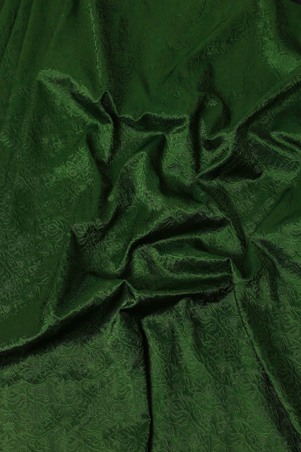 Dark Green Pure Silk Banarasi Tanchoi Saree image number null