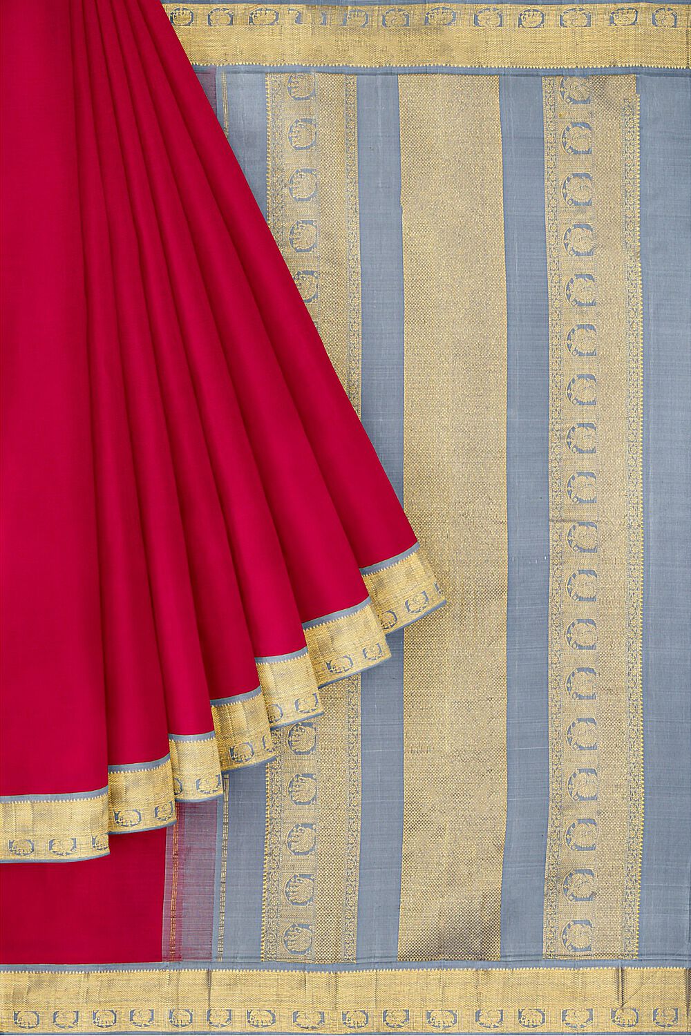 Red Pure Silk Kanjivaram Saree image number null