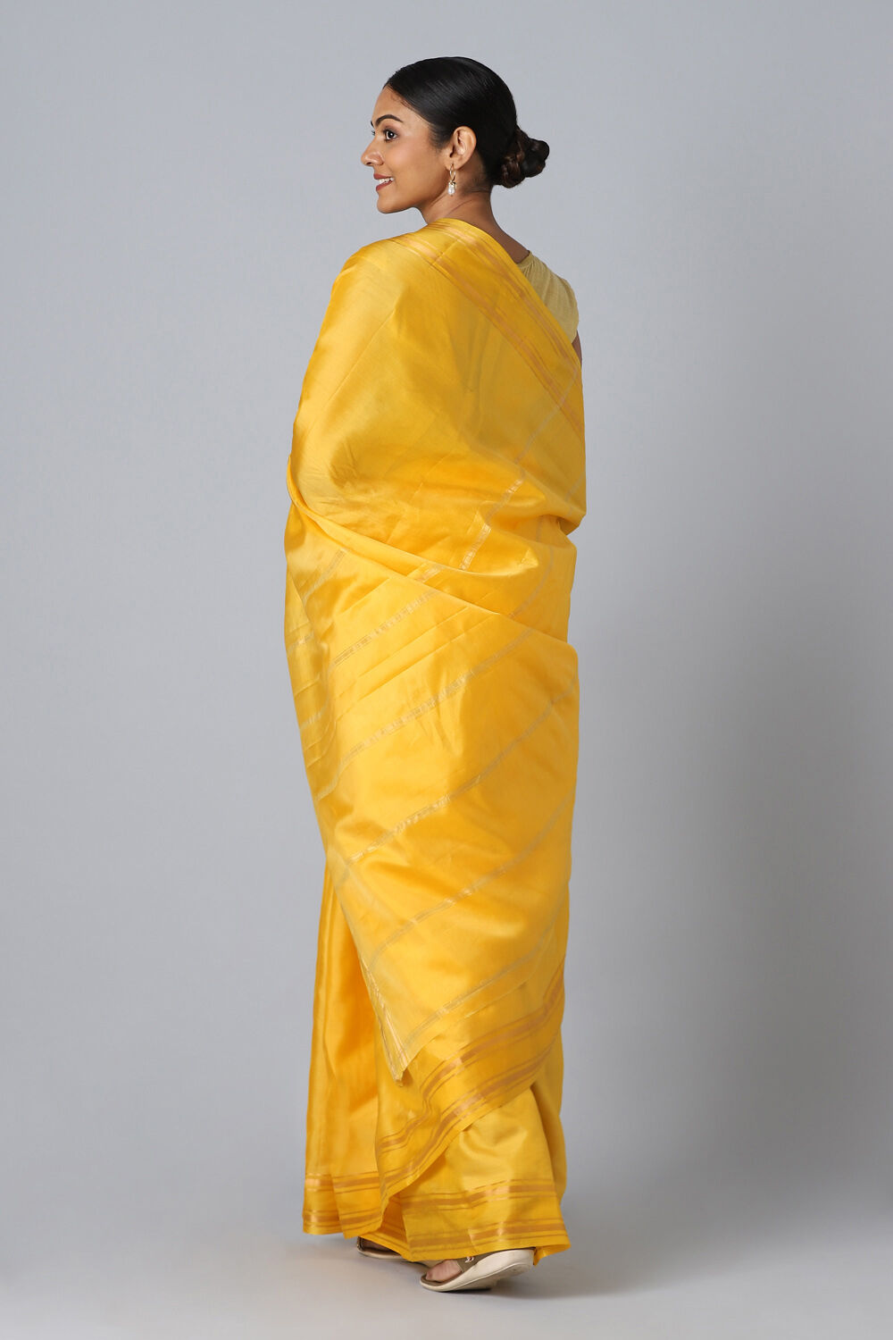 Yellow Pure Silk South Saree image number null