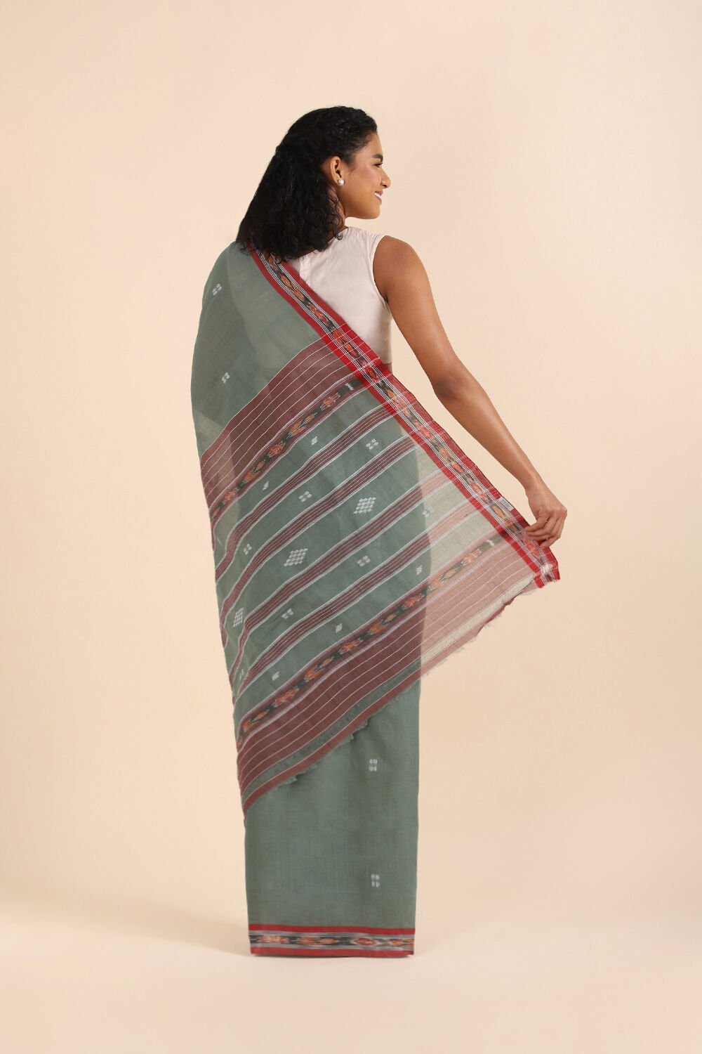Light Pure Green Cotton Odissa Ikat image number null