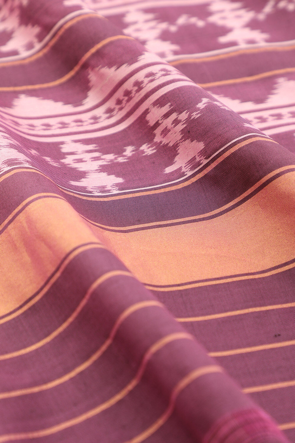 Purple Pure Silk Ikat Patola Saree image number null