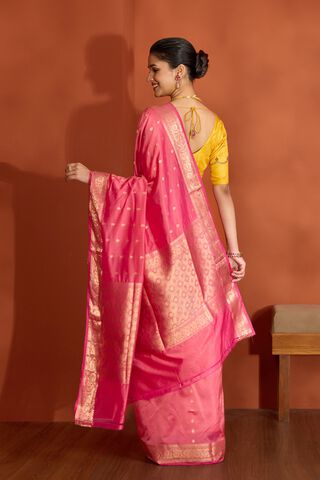 Light Pink Silk Viscose Cutwork Banarasi Saree thumbnail image number null