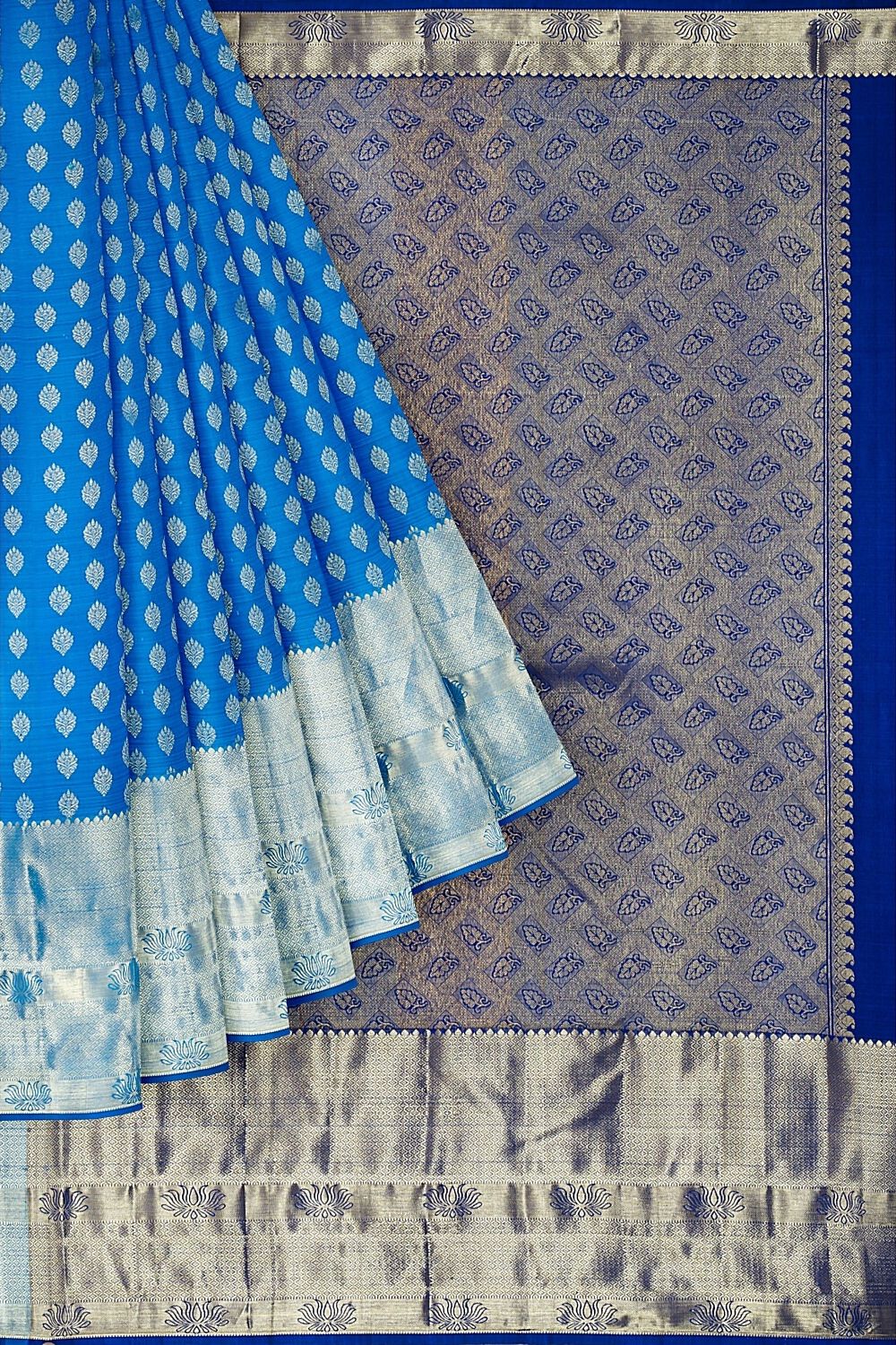 Blue Pure Silk Kanjivaram Saree image number null