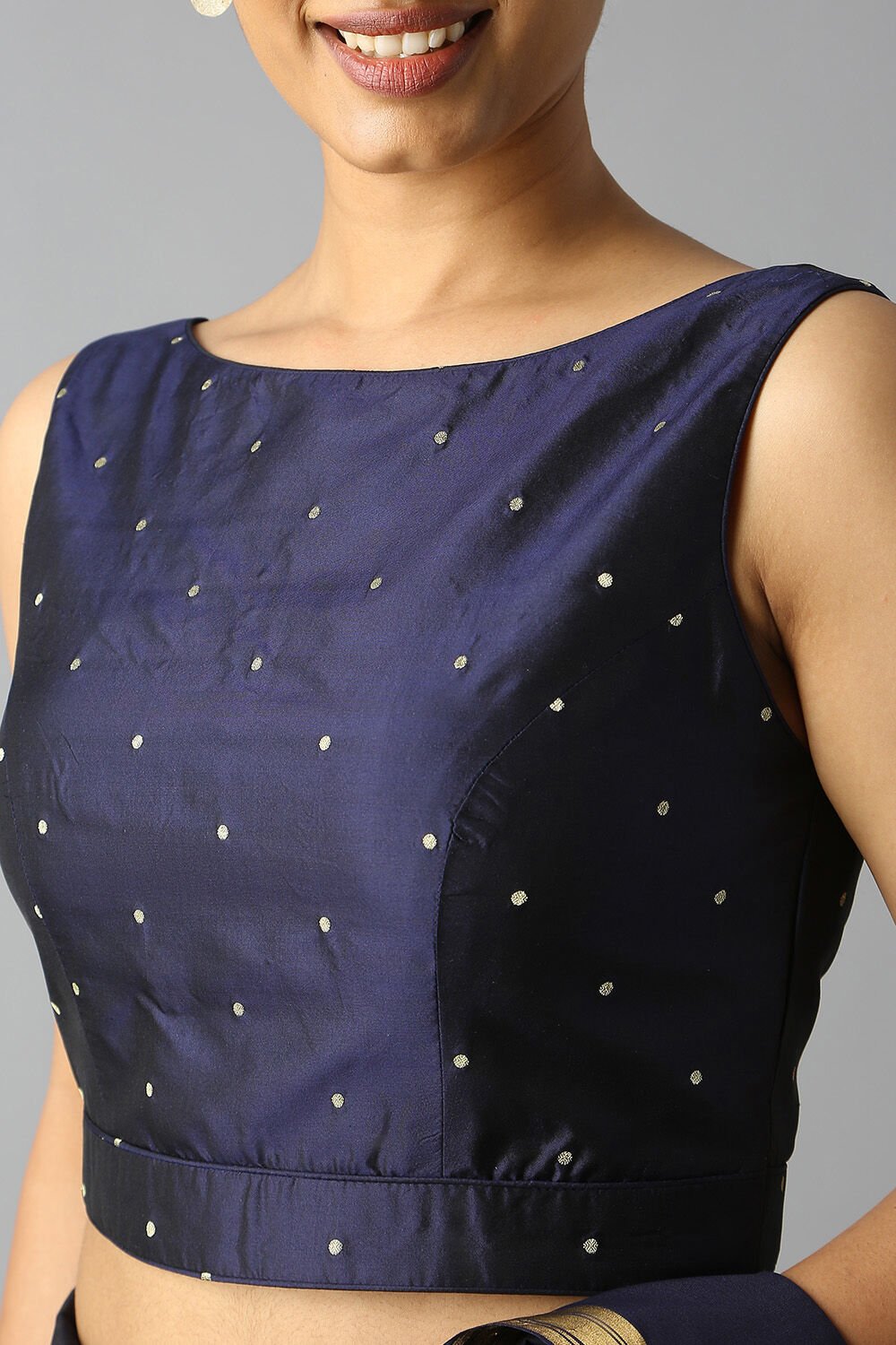 Blue Brocade Blouse image number null