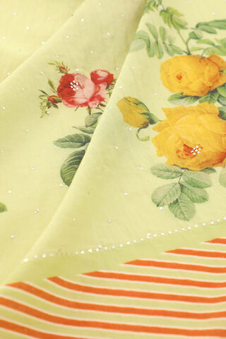 Light Green Bhagalpur Pure Tussar Cotton Screen Printed Saree thumbnail image number null