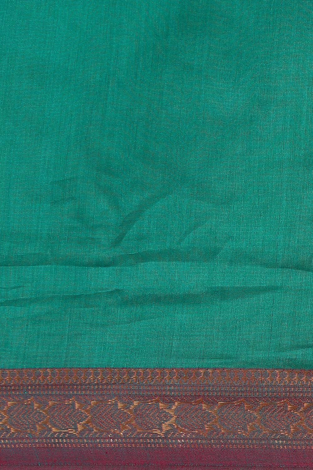 Green Pure Silk Cotton Maheshwar Saree image number null