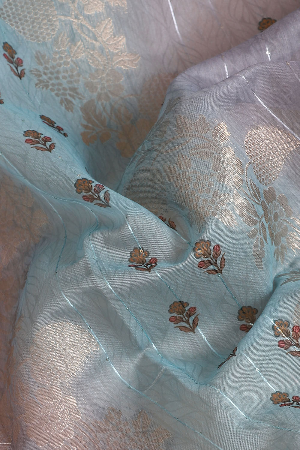 Grey Pure Embroidered Saree image number null