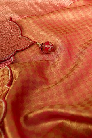 Red Woven Viscose Tissue Saree thumbnail image number null