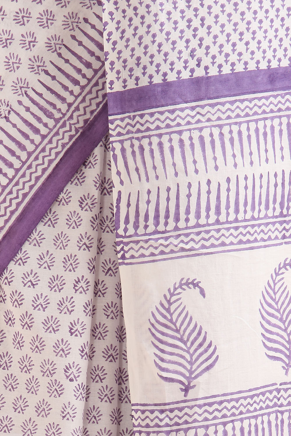 Off Pure White Cotton Sanganeri Printed image number null