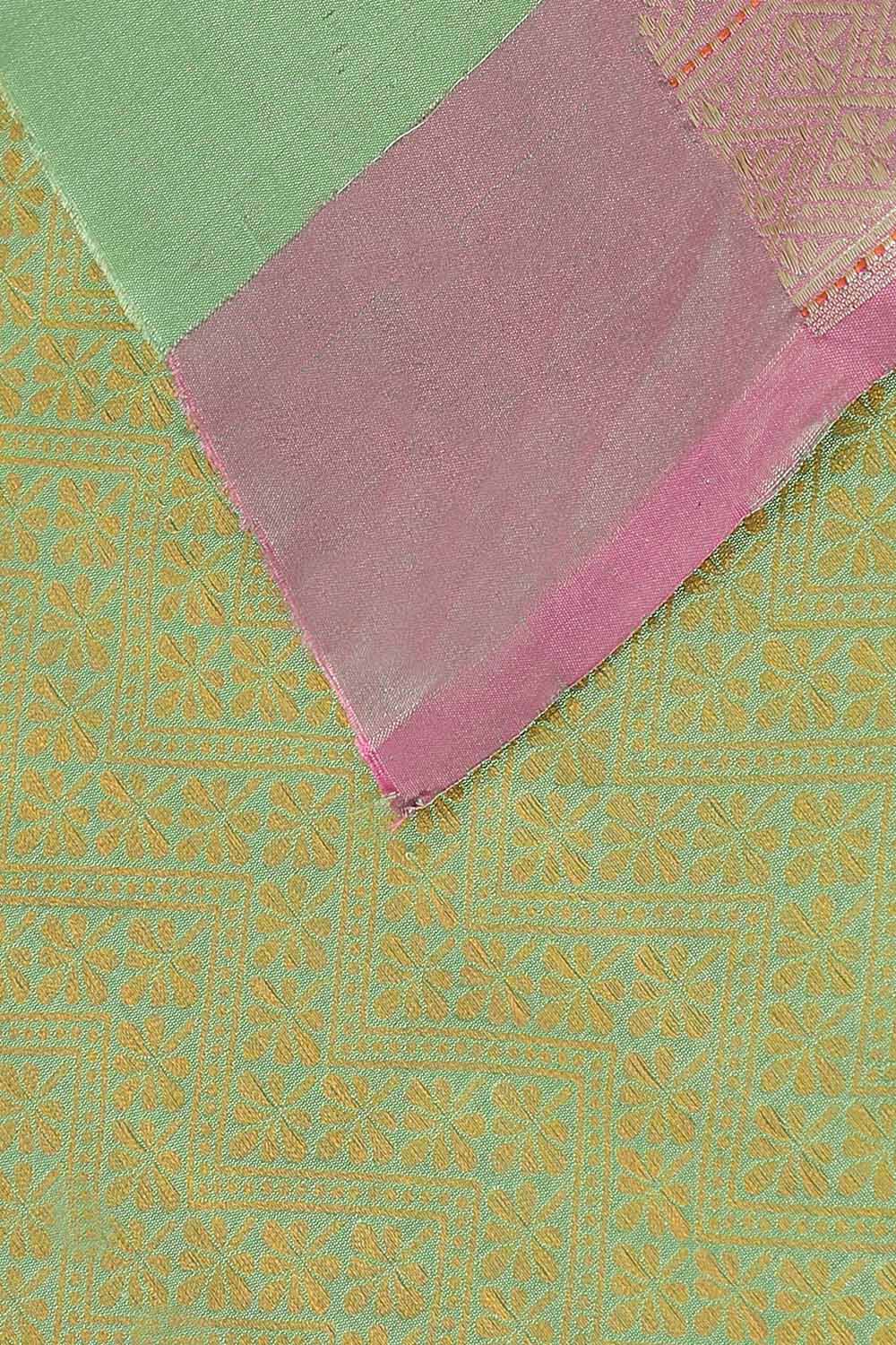 Light Green Pure Silk Banarasi Brocade Saree image number null