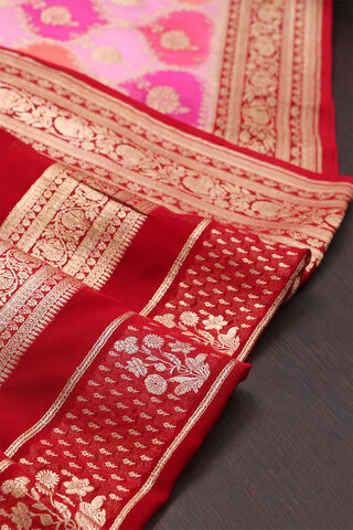 Light Pink Banaras Georgette Saree image number