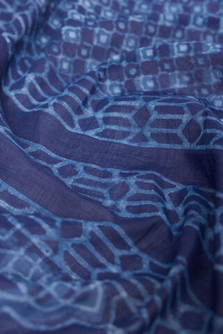 Blue Rajasthan Pure Cotton Dabu Block Printed Saree thumbnail image number null
