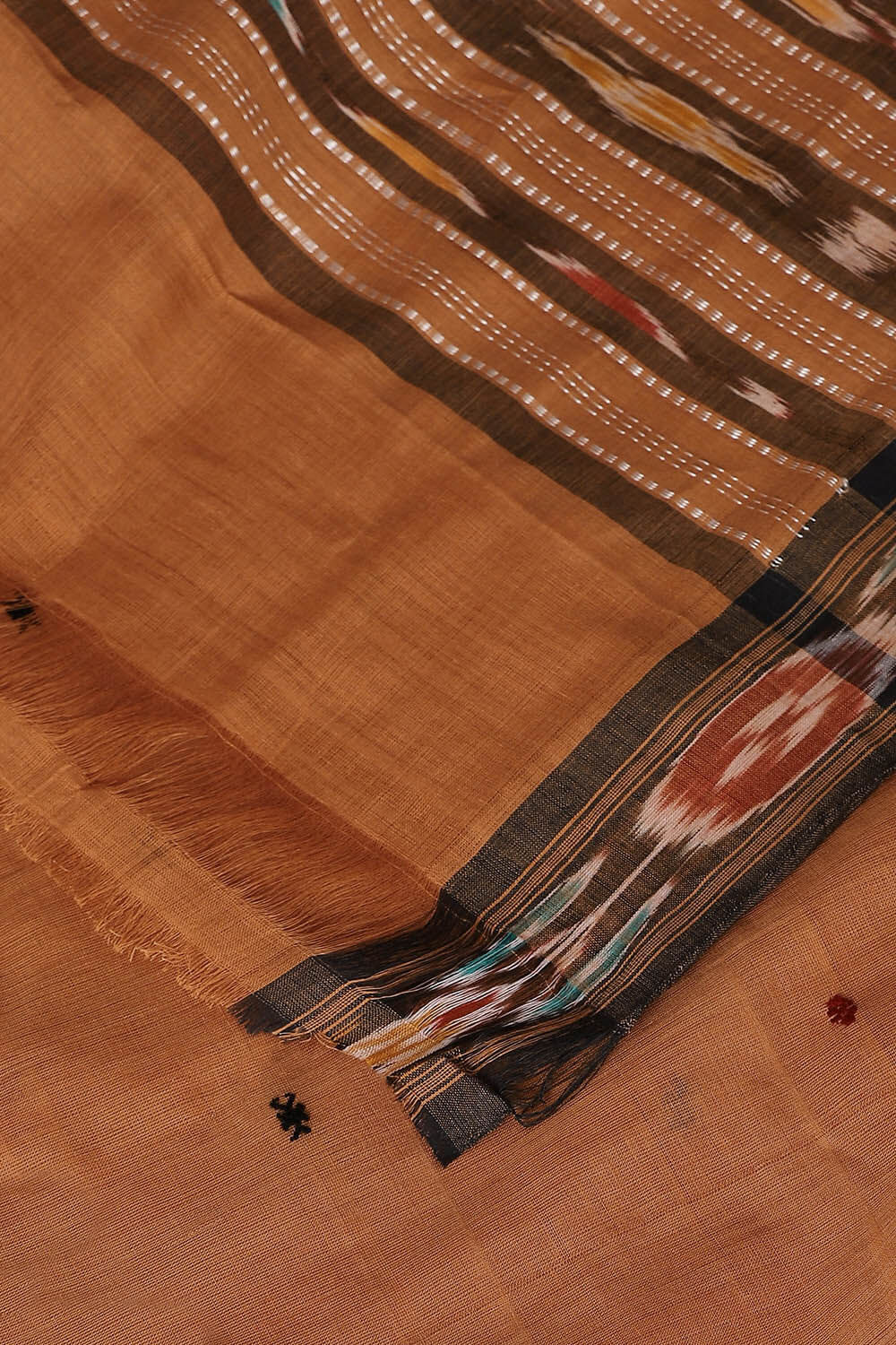 Light Pure Brown Cotton Sambalpuri Ikat image number null